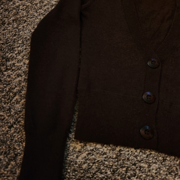 CB Costa Blanca Rabbit Fur Blend V-Neck Cardigan Sweater Brown Medium - Picture 2 of 8